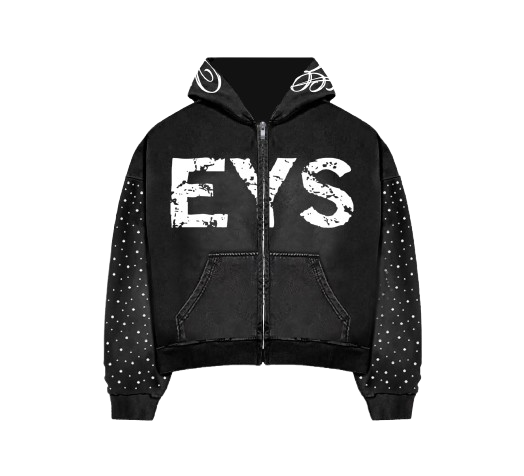 ''EYS'' RHINESTONE ZIP HOODIE